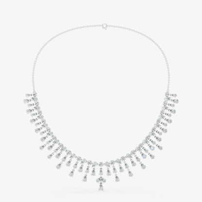 Pear Diamond Fringe Drop Necklace