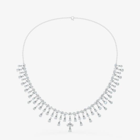 Pear Diamond Fringe Drop Necklace