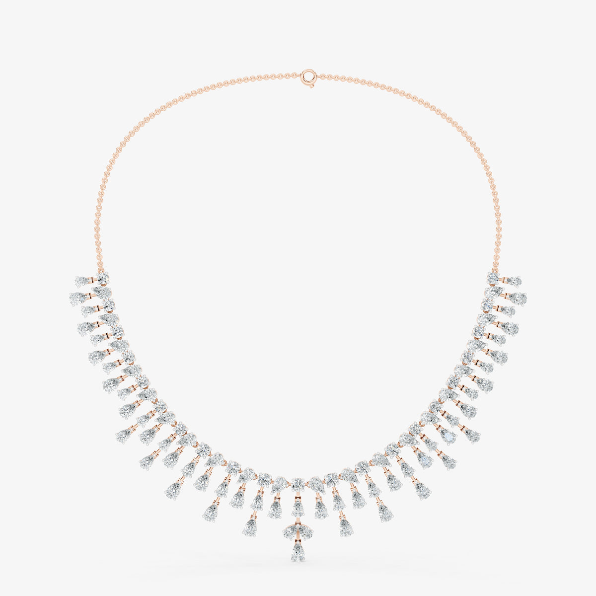 Pear Diamond Fringe Drop Necklace