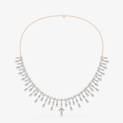 Pear Diamond Fringe Drop Necklace
