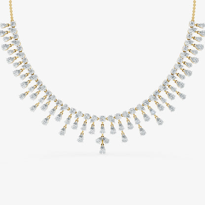 Pear Diamond Fringe Drop Necklace
