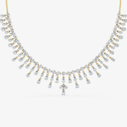 Pear Diamond Fringe Drop Necklace