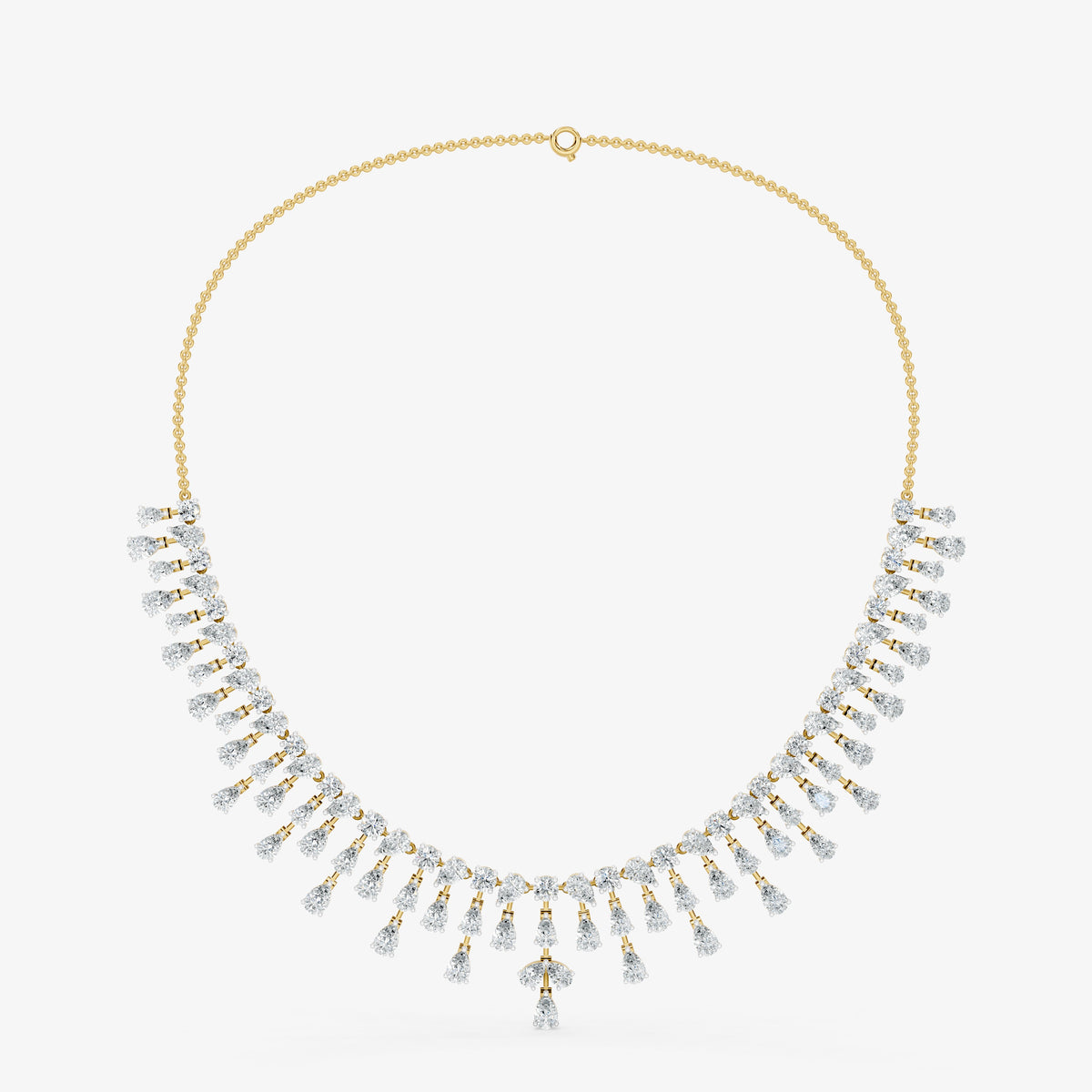 Pear Diamond Fringe Drop Necklace