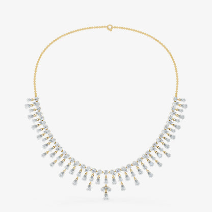 Pear Diamond Fringe Drop Necklace