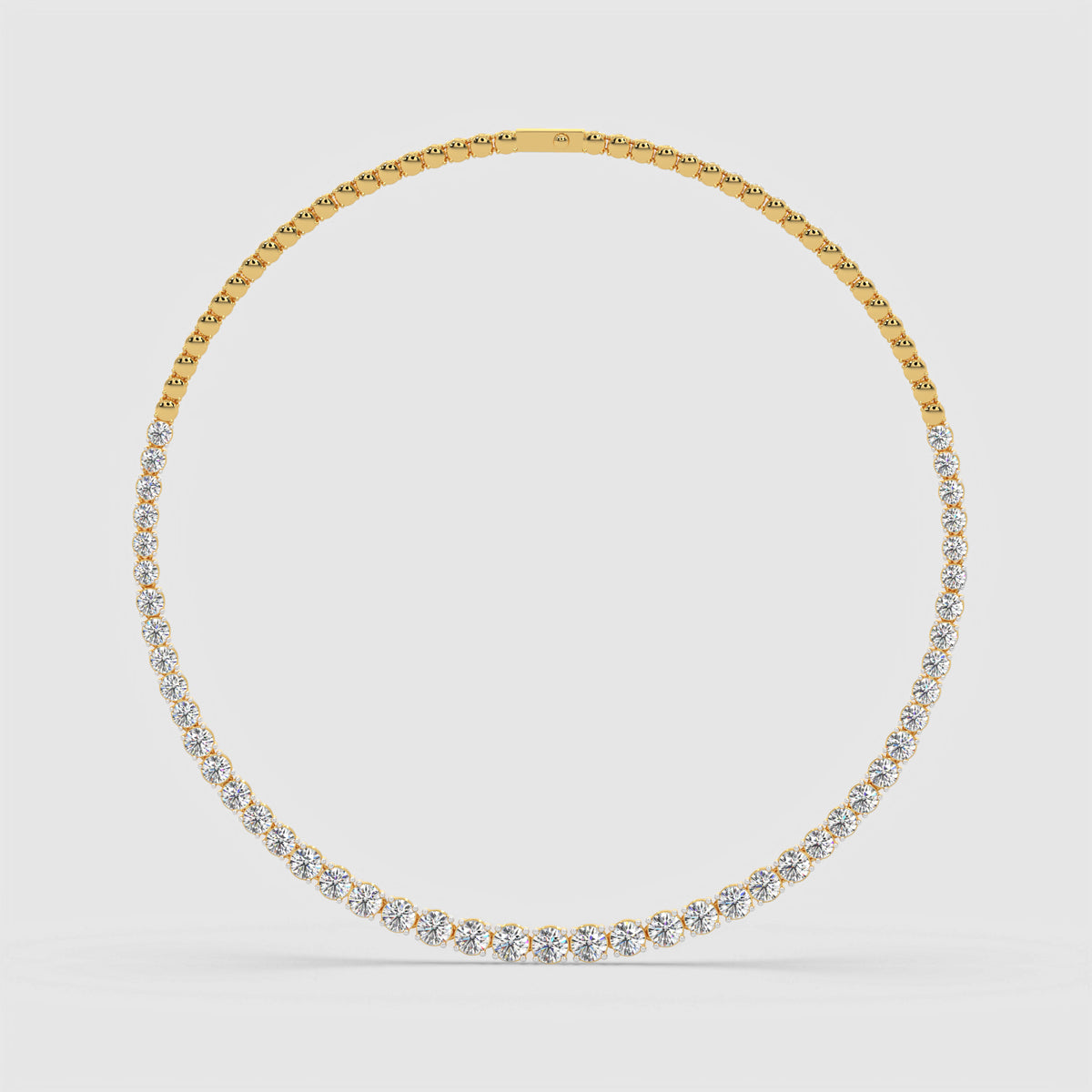 Graduated Round Diamond Half-Tennis Necklace