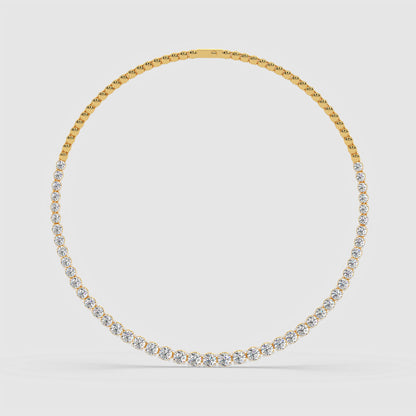Graduated Round Diamond Half-Tennis Necklace