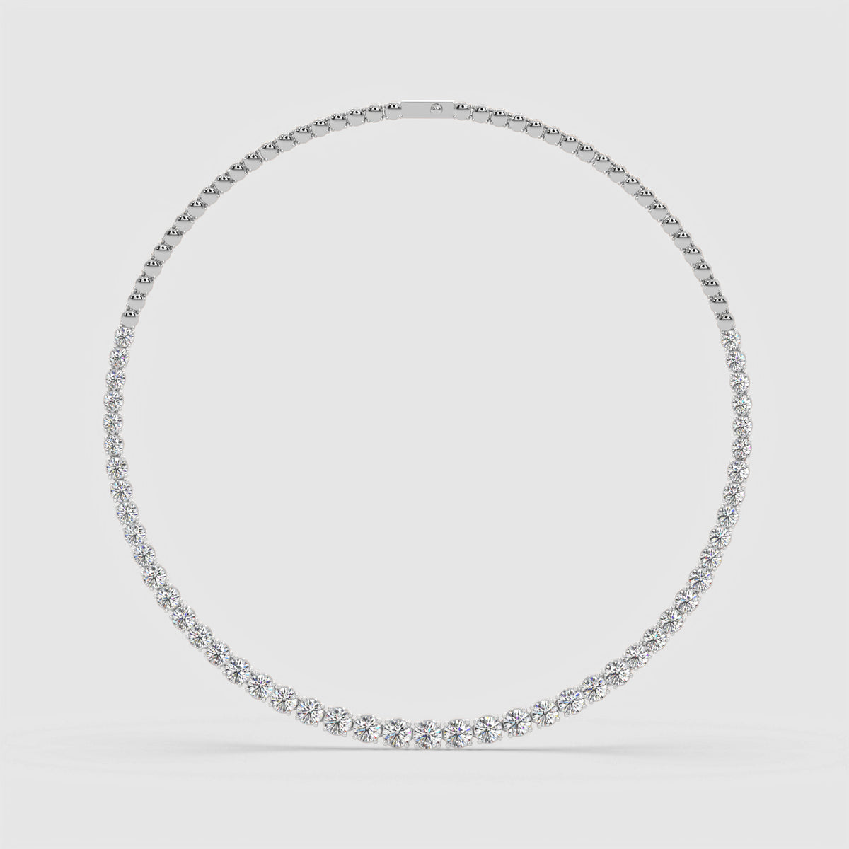 Graduated Round Diamond Half-Tennis Necklace
