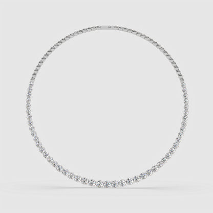 Graduated Round Diamond Half-Tennis Necklace