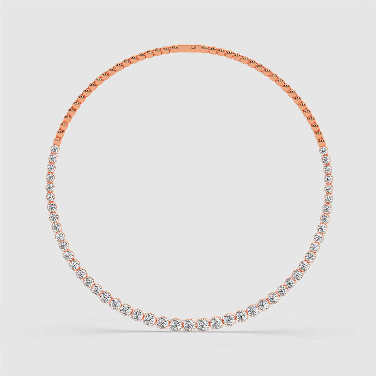 Graduated Round Diamond Half-Tennis Necklace