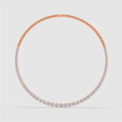 Graduated Round Diamond Half-Tennis Necklace