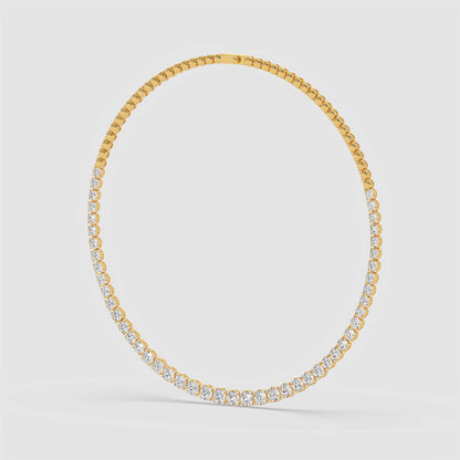 Graduated Round Diamond Half-Tennis Necklace