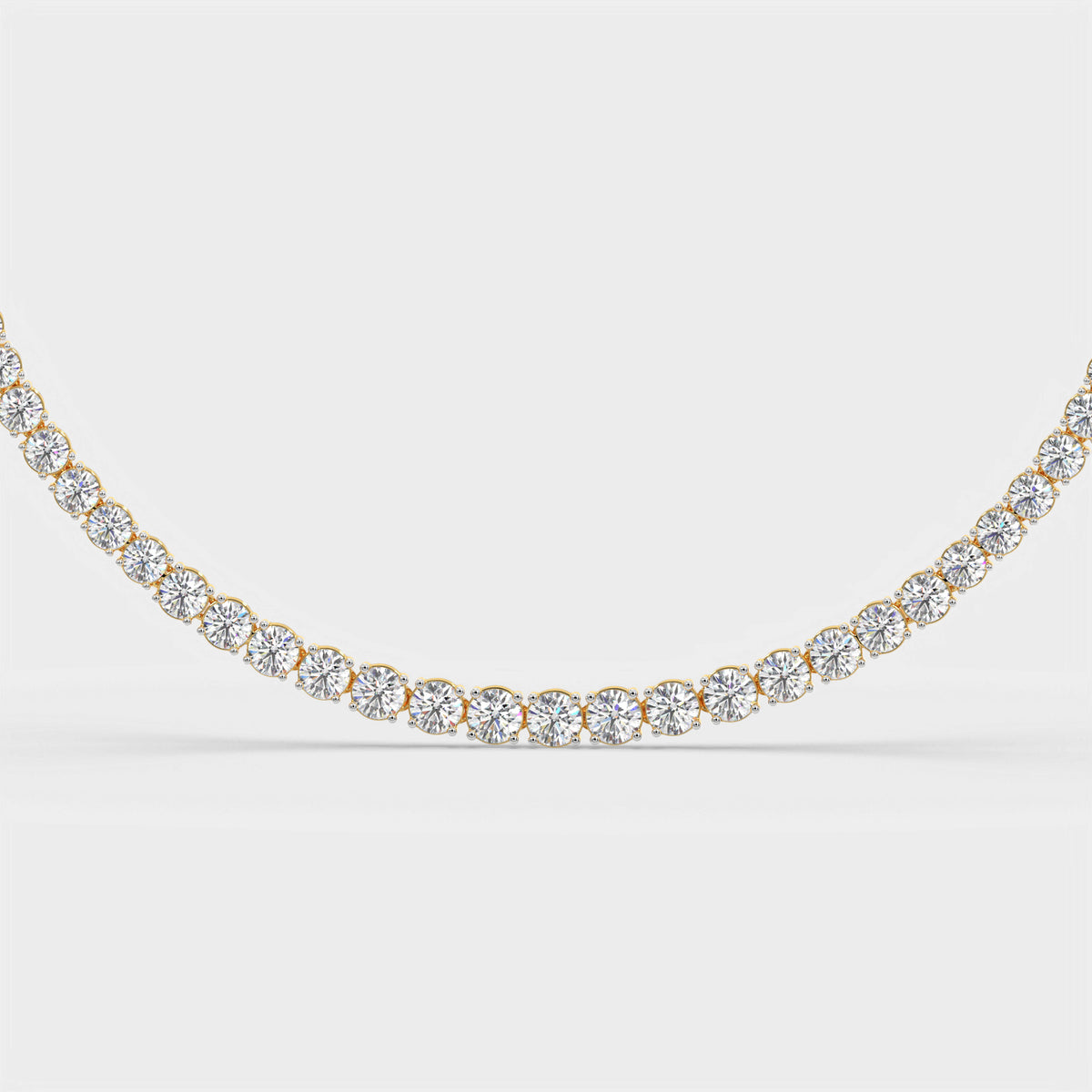 Graduated Round Diamond Half-Tennis Necklace
