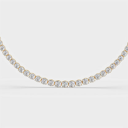 Graduated Round Diamond Half-Tennis Necklace