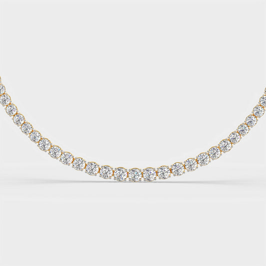 Graduated Round Diamond Half-Tennis Necklace