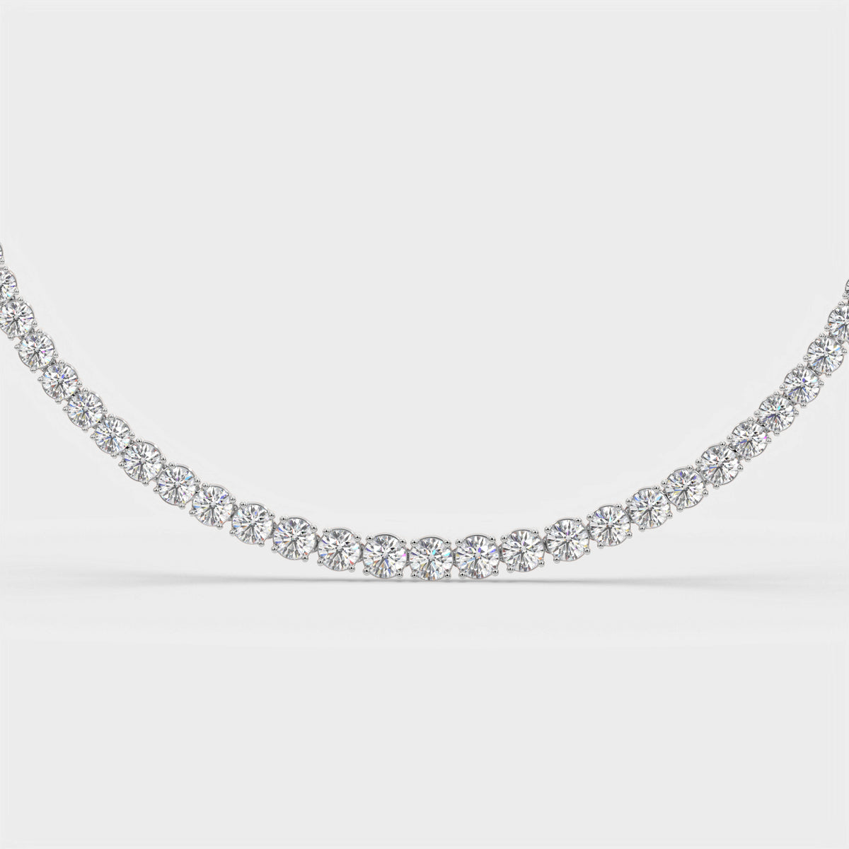 Graduated Round Diamond Half-Tennis Necklace