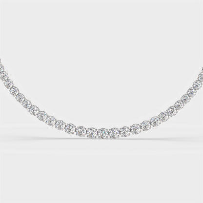 Graduated Round Diamond Half-Tennis Necklace