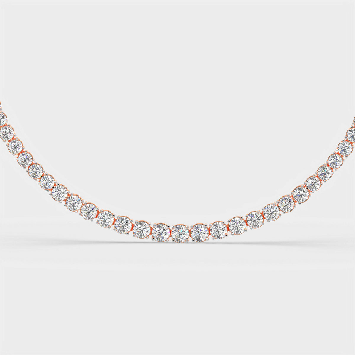 Graduated Round Diamond Half-Tennis Necklace