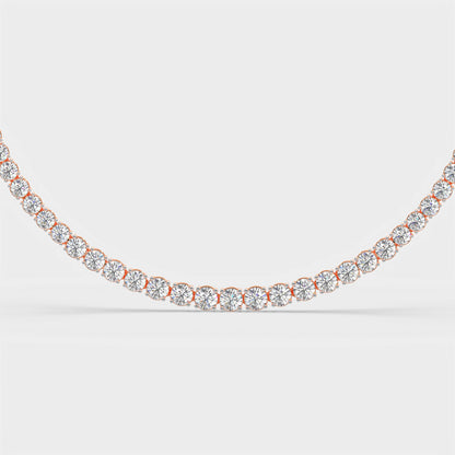 Graduated Round Diamond Half-Tennis Necklace