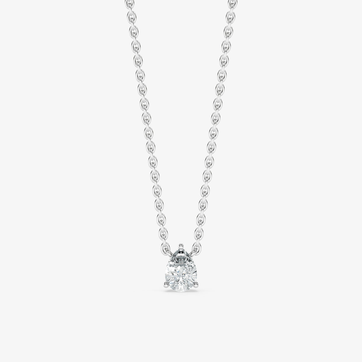 Classic pear solitaire pendant
