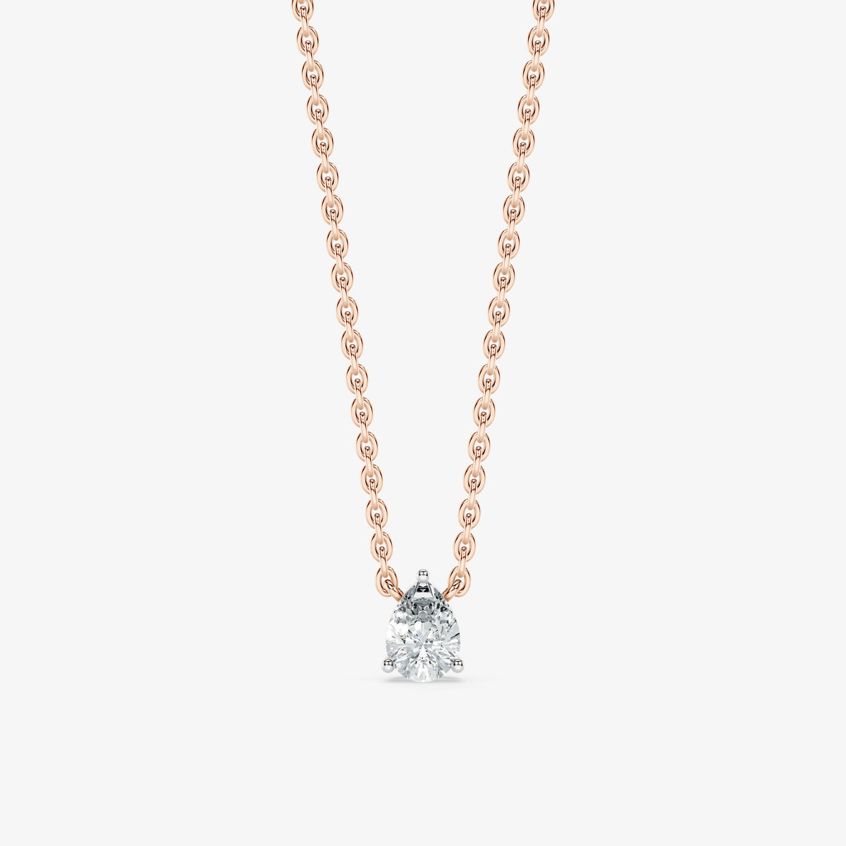 Classic pear solitaire pendant