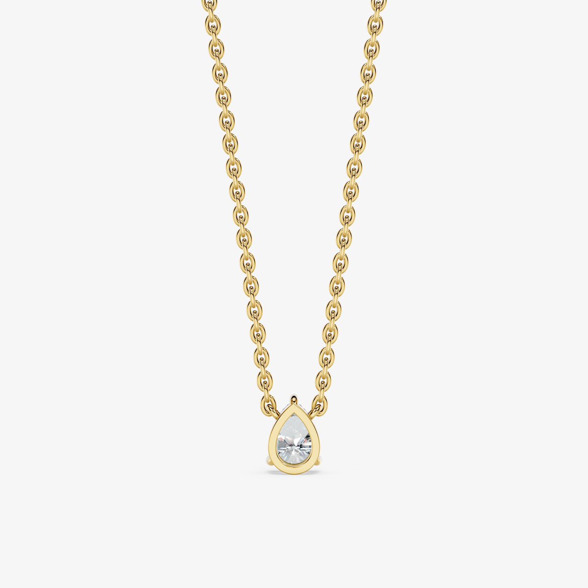 Classic pear solitaire pendant