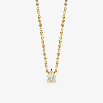 Classic pear solitaire pendant