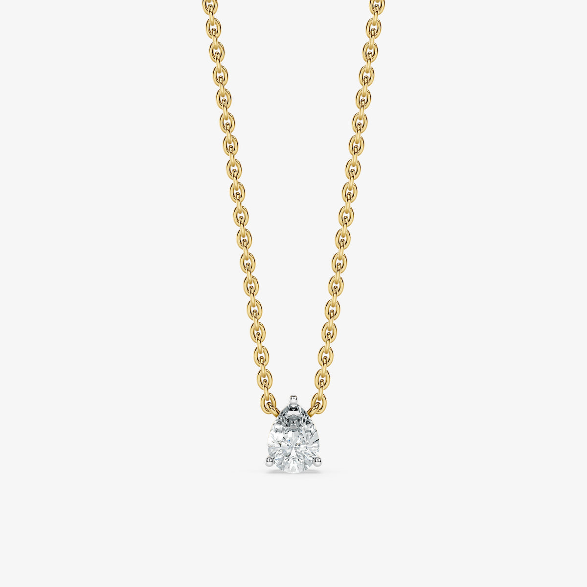Classic pear solitaire pendant