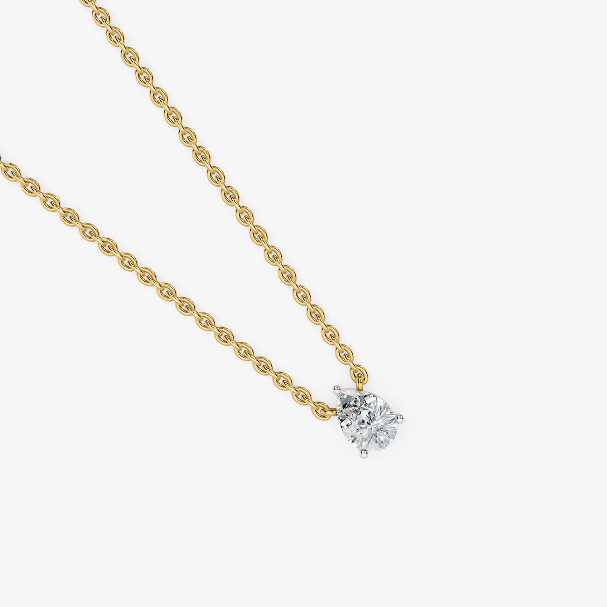 Classic pear solitaire pendant