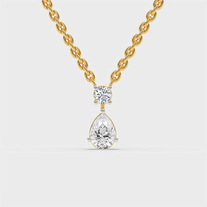 Pear and Round Cut Diamond Pendant