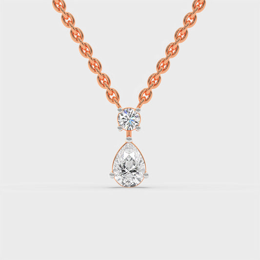 Pear and Round Cut Diamond Pendant