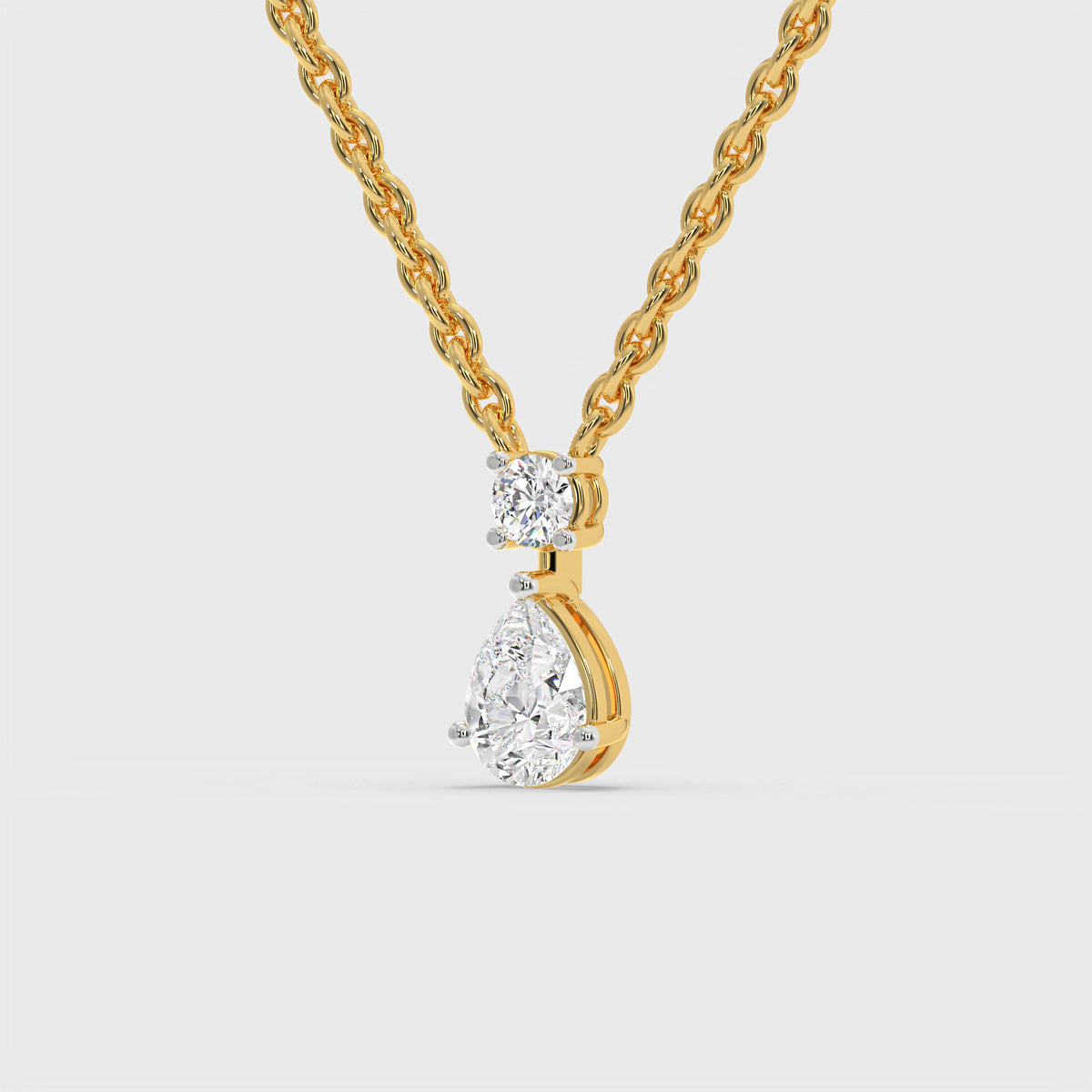 Pear and Round Cut Diamond Pendant