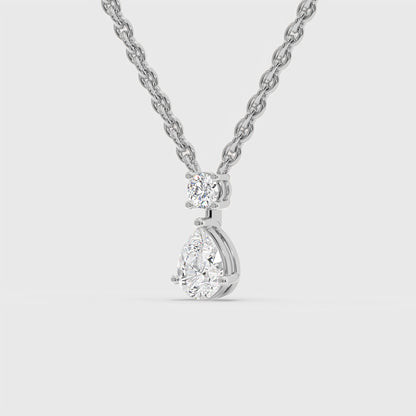 Pear and Round Cut Diamond Pendant