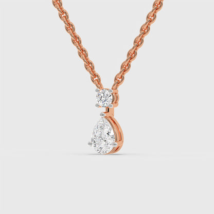 Pear and Round Cut Diamond Pendant