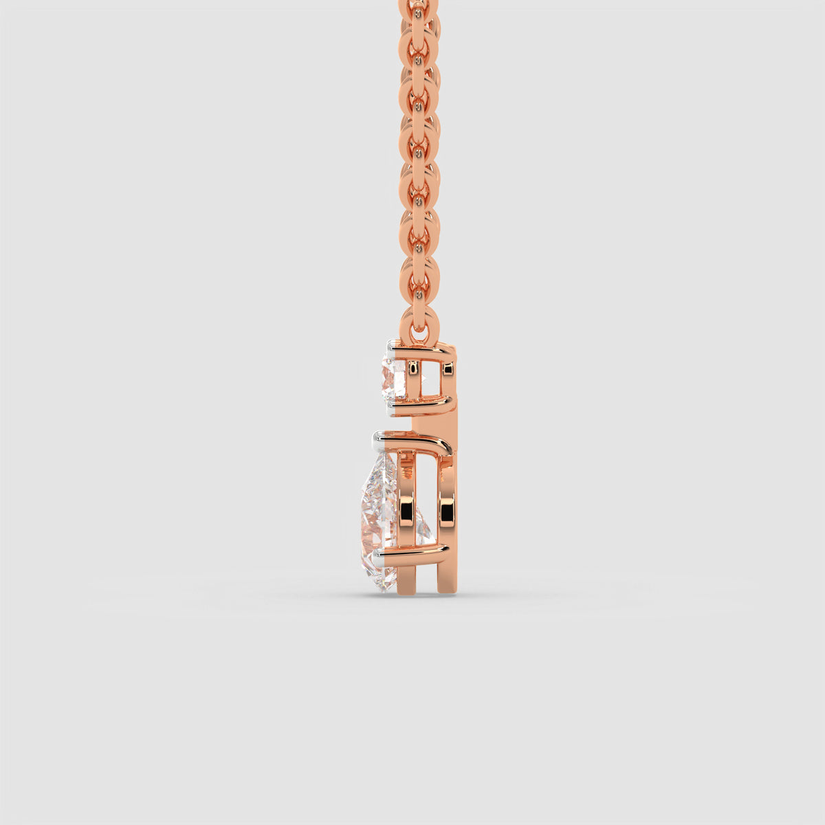 Pear and Round Cut Diamond Pendant