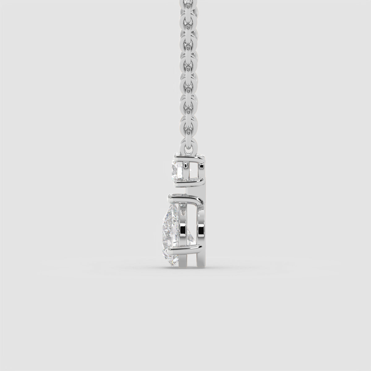 Pear and Round Cut Diamond Pendant