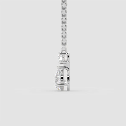 Pear and Round Cut Diamond Pendant
