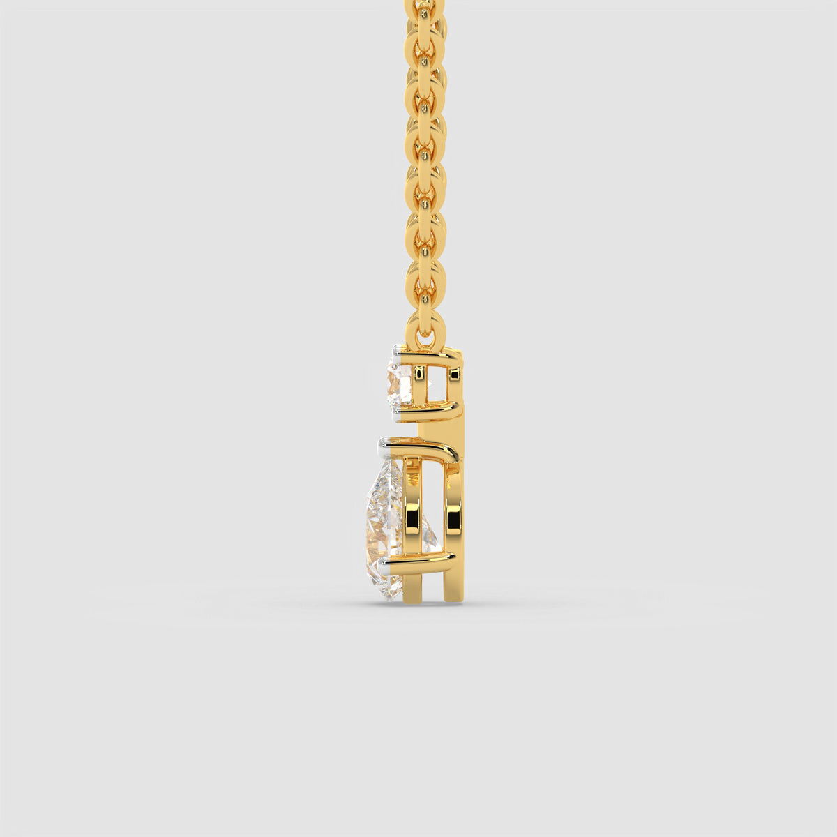 Pear and Round Cut Diamond Pendant