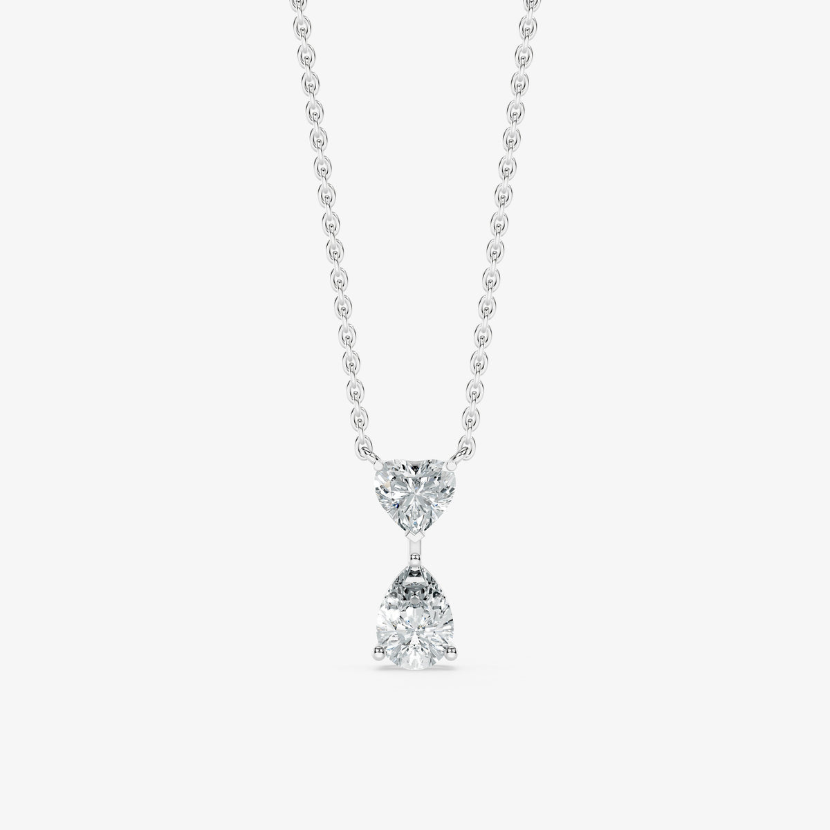 Heart and Pear Cut Diamond Pendant