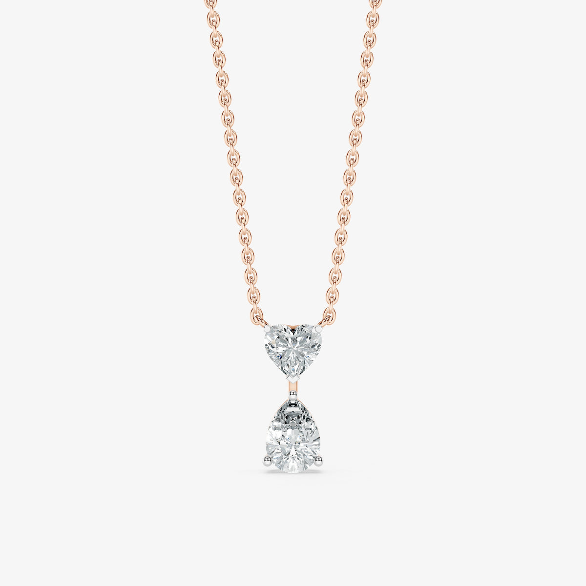 Heart and Pear Cut Diamond Pendant