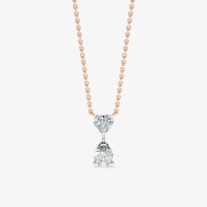 Heart and Pear Cut Diamond Pendant