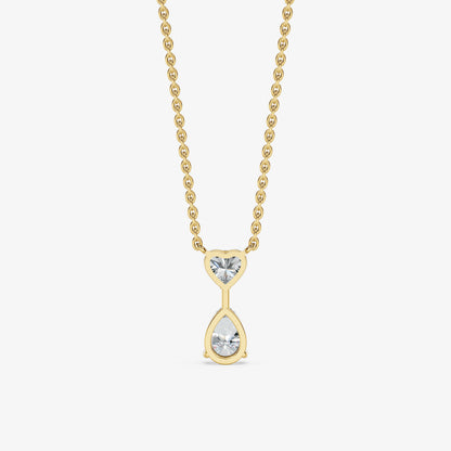 Heart and Pear Cut Diamond Pendant