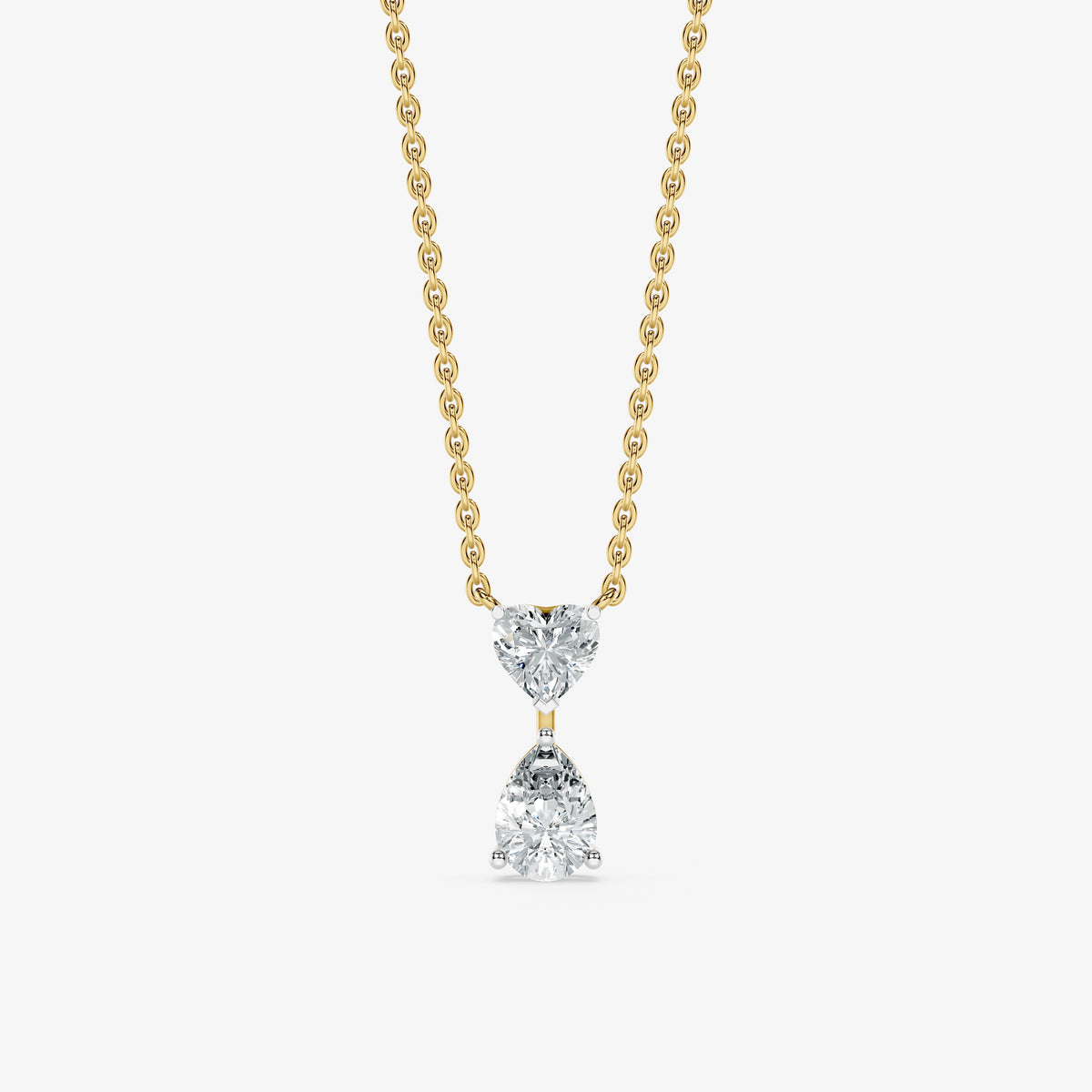 Heart and Pear Cut Diamond Pendant