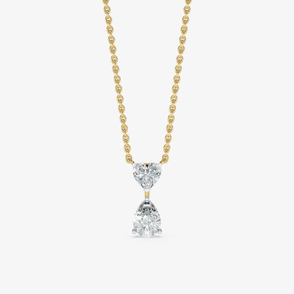Heart and Pear Cut Diamond Pendant