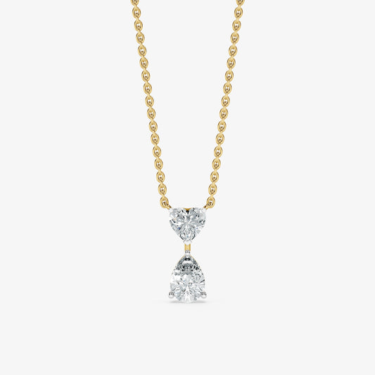 Heart and Pear Cut Diamond Pendant