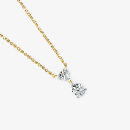 Heart and Pear Cut Diamond Pendant