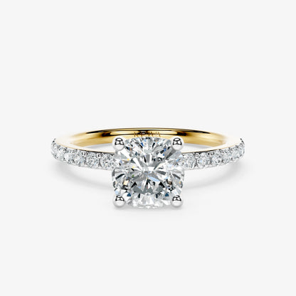 Cushion Trail Solitaire Diamond Ring