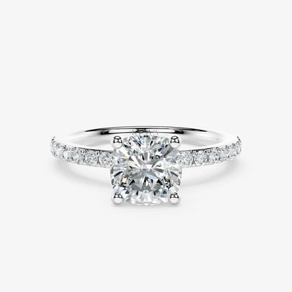 Cushion Trail Solitaire Diamond Ring