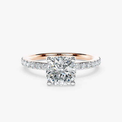 Cushion Trail Solitaire Diamond Ring