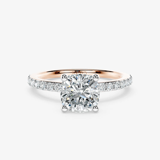 Cushion Trail Solitaire Diamond Ring