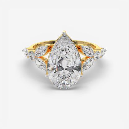 Pear Petal Diamond Ring